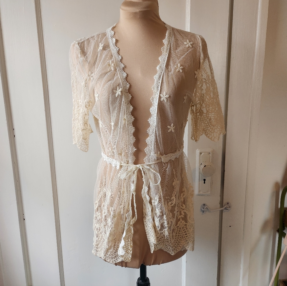 Lace Tie Cardigan Cover Up Shrug EGL Lolita Mori Kei